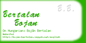 bertalan bojan business card